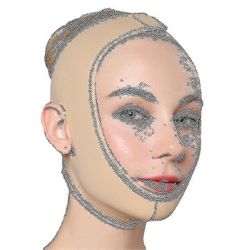 Ansiktslyftande bandage, justerbar dubbel hakreducerare V Linje ansikts åtdragning lyftrem Elastisk ansiktslyftning