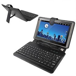 Bluetooth-tastatur Pu-taske til 7.0 tommer tablet-pc Sort