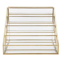 Kynsilakan näyttöteline monikerroksinen pöytähylly lasi kuparinen huulipunan näyttöpidike (t)