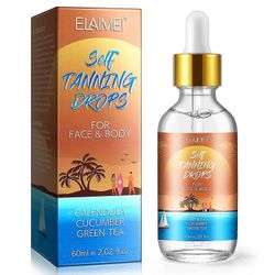 Itseruskettavat tipat kasvoille ja vartalolle, Self Tanner tippaa ruskettavia tippoja, Natural Sunless Fake Tan Face Tanning Drops säteilevää luonn...