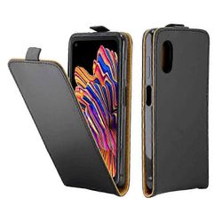 Business Style Vertical Flip TPU -nahkakotelo korttipaikalla Samsung Galaxy Xcover Prolle Musta
