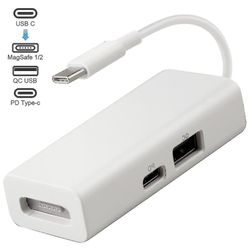 3 i 1 USB-c Magsafe-adapter Type-c til Magsafe-konverter til bærbare computere og Smartphones_fi Hvid