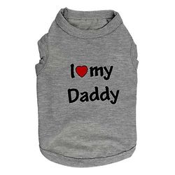 Cat Cloth Sød bomuld Mommy Daddy Pet Cat Tøj Til små katte Summer Kitten Kitty Shirts Cat Hund Tøj Vest Tshirt T-shirt Outfit L Gray Daddy