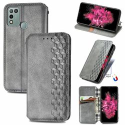 Kompatibel med Infinix Hot 10 Play Flip Case Etui Vintage Wallet Flip Cover med magnetisk lukning Coque - Blå grå
