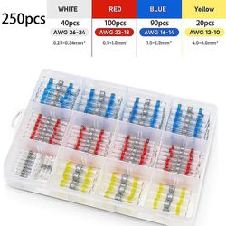 250 stk loddesamling Varmekrympetrådstik Lodde røvtætningsstik, 4 forskellige størrelser, kabelstik Shibaod