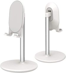 Linkrunning Telefonstativ til skrivebord, Mobiltelefonstativ Justerbart skrivebord Telefonholder Tabletholder Telefondock (HVID)