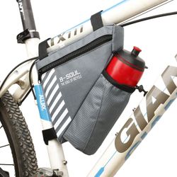 Cykel Trekant Beam Bag Mountainbike Kedel Taske Front Sadeltaske Cykeludstyr grå