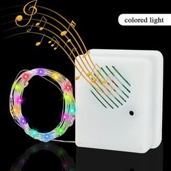 Christmas Sound Sensor Music Speaker / 9.8ft String Lights Voice-aktiverte rekvisitter Caiguang