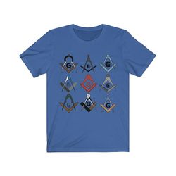 Bricks Masons Firkantet og kompas symboler frimurerisk t-shirt Ægte kongelig L