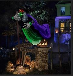 6FT Halloween animoitu leijuva noita animatroninen Halloween-koristeet ulkona, 50% tarjous