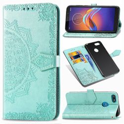 Etui til Motorola Moto E6 Play Cover Læder tegnebogsdæksel Præget Mandala Magnetisk Flip Protection Stødsikker - Grøn