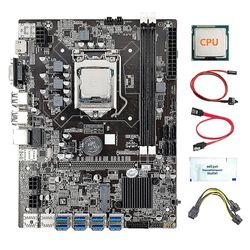 8 Gpu B75 Gruvedrift Hovedkort + cpu + strømkabel + termisk fett + bryter kabel + SATA-kabel 8x USB 3.0-spor [gratis frakt]