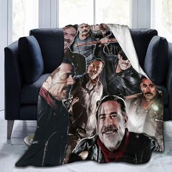 AB-Jeffrey Dean Morgan -peitto Negan erittäin pehmeä flanellihuopa 3D-tulostus pörröinen muhkea peitto vuodevaatteet sisustus heittää huopa olohuon...