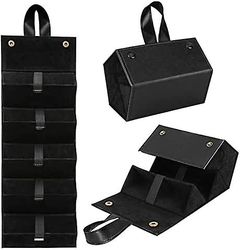 Linkrunning Solbriller Organizer med 5 slots, rejsebrille etui opbevaring bærbare solbriller opbevaringsetui til kvinder mænd Sort 6.5*4.3*4.3 in