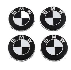 B04- 68mm 4-pack Mittkåpor Bmw Silver En Storlek black white