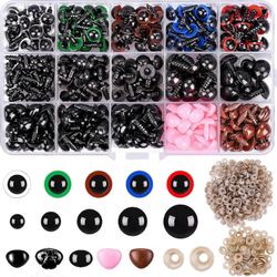 560 kpl turvasilmiä ja -neniä (6-14mm) aluslevyillä askarteluprojekteihin ja lelujen valmistukseen, nukkeihin ja virkkaustuotteisiin