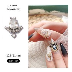 Manicure Zircon smykker Pearl Luksus Palace Mørk barok neglebjørn Dekoration 1843