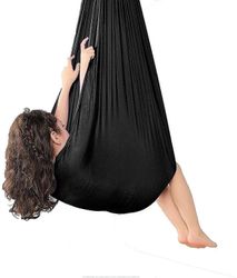 Sisäterapia swing lapsille, pehmeä riippumatto keinu erityistarpeilla Musta 100*280CM