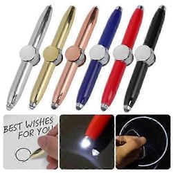 2025 Fidget Spinning Pen -kynä auttaa Adhd Stress Reducer Thinking Ball Point Pen -lahjakynä Musta