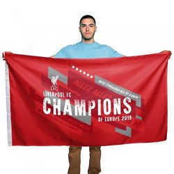 Liverpool FC Champions of Europe flag Rød One Size