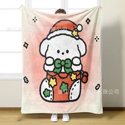 Christmas Sanrio Trykt tæppe Sød Kitty Cat Flannel Tæppe 1 Stil 7 75*100cm