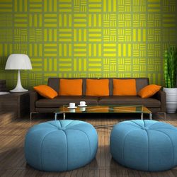 IlyDecor Carta da parati geometrica - Strisce gialle 300x231