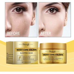 Unbrand Moist Repair Golden Sleeping Mask, kosteuttava kultainen naamio, Collagen Sleeping Face Mask Anti-Aging Anti-Wrinkle vähentää hienoja juont...