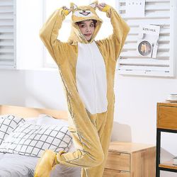 Funny Onesies Corgi Kigurumi Aikuiset Husky Naiset Miehet Anime Pyjama Flanelli Sarjakuva Koira Cosplay Onsie Homewear Yksiosainen haalaripuku nais...