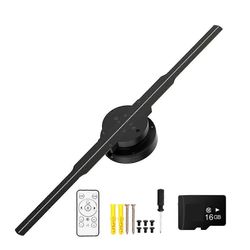 3D HD holografinen projektori 244LED holografinen soitin tuuletin kuvalle videokauppa baari juhlat mainosnäyttö UK pistoke Musta