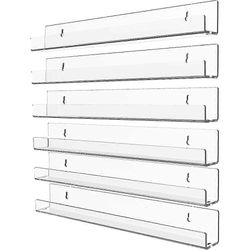 6kpl akryyli kirkas kelluva kirjahylly, järjestäjän levyteline