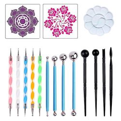 16 Pcs mandala hjælpemaleri skabelon værktøj diy kunst forsyninger