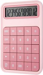 Linkrunning Desktop Lommeregner, 12-cifret stort display Batteri LCD-skærm Office Lommeregner - Pink 17.2*10.8*2 centimetres