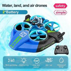 V24 Mini Drone 3 in 1 RC -helikopterit Lahjat Muodonmuutos ilmatyynyalus Lento / Kilpa-ajo / Vesi Ajaminen taivaalla / maalla / uima-altaat Ulkoilu...