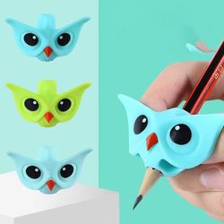 Lyijykynäkahva, alkuperäiset pöllökynäkahvat lapsille käsinkirjoitus ergonominen 3 sormen asetettu asennon korjauskouluttaja (3kpl)