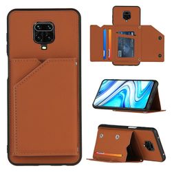 Gangxun Sag For Xiaomi Redmi Note 9 Pro / note 9s Vintage Cuir Cover Læder sag Kofanger - Marron