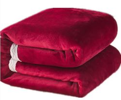 Handuo Tyk Flannel Fleece Kast Tæppe Vinter, Varm, Åndbar rød