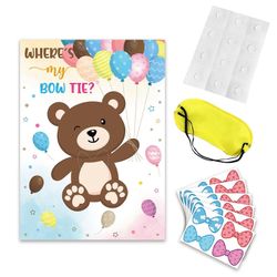 Juhlatarvikkeet kiinnitä jouset karhuun vauvasuihku juhlapelit juliste 24 kpl jousetarrat syntymäpäiväkoristeisiin Monivärinen