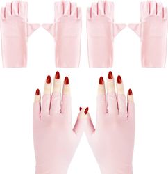 2-pack Gel Manikyr UV-skyddshandskar, Gel Manikyr Ljusskyddshandskar, Manikyr UV-skyddshandskar, Hårtork, Rosa