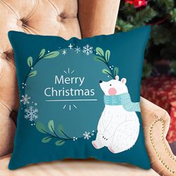 Christmas Print Putevar Kort plysj Sofa Pute Cover Home Decor Pute Cover Familie Putevar A One Size