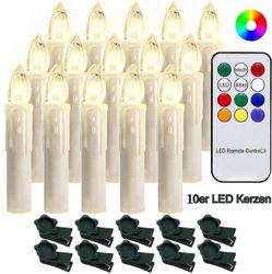 Hengda 40 Stck Led Weihnachtskerzen Mit Fernbedienung Rgb Kerzen Lichterkette Christbaumkerzen Kabellos Led Kerzenlichter Weihnachts