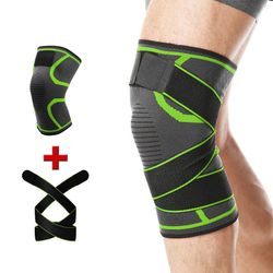 1Pcs sport kneepad mænd tryk elastisk bandage knæ puder støtte fitness gear basketball volleyball tandbøjle beskytter 04 M