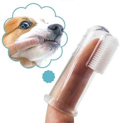 Silikone Hund Cat Tandpleje Rengøring Finger tandbørste tilføjelse til dårlig ånde tandsten Lugt-fri Pet Supplies