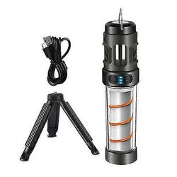 Monitoiminen LED-retkeilyvalo hyttyskarkotin himmennettävä erittäin kirkas IPX5 vedenpitävä ladattava kannettava hyttyslyhty musta