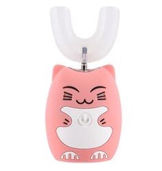 Coosilo Børns elektriske tandbørste USB genopladelig Pink cat