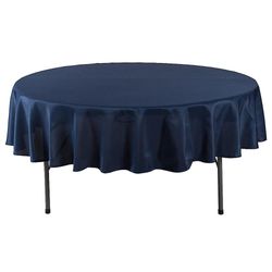 Sinknap Kitchen Dining Room Restaurant Hemming Solid Color Round Tablecloth Party Decor Marineblå 72