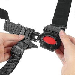 universaali 5-pistevaljaat vauvan ja lapsen turvahihna yhteensopiva turvaistuin, rattaat - säädettävä, kestävä, turvallinen - musta (mt014)