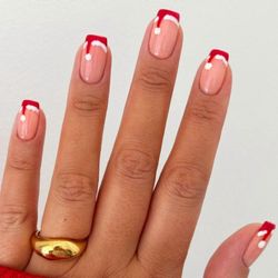 24 kpl lyhyt tekokynsien joulupuristin kynsien jouluhattu tekokynsien ranskalainen kärki täysi peitetikku kynnessä Monivärinen