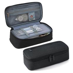 Suuren kapasiteetin lyijykynäpussi paperitavarat kynälaukun järjestäjä pieni työkalulaatikko Musta