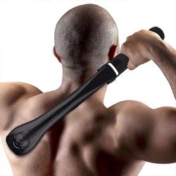 Miesten sähköinen selkänoja- ja parranajokone Suuri partakone säädettävällä pituudella teleskooppikahva miehille Selkä Hiukset Vartalotrimmeri Trim...