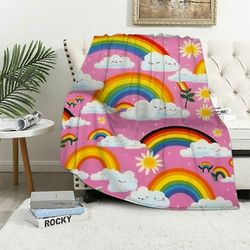 Sateenkaaripeitto tytöille,Lasten sateenkaaripeitto pojille ja tytöille,Hienoja pieniä pehmeitä peittolahjoja,Mukava peitto pojille Lapset Vauva-BN...